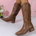 Cowboy Carter Outfits Women's Embroidered Denim High Pointed Western Boots