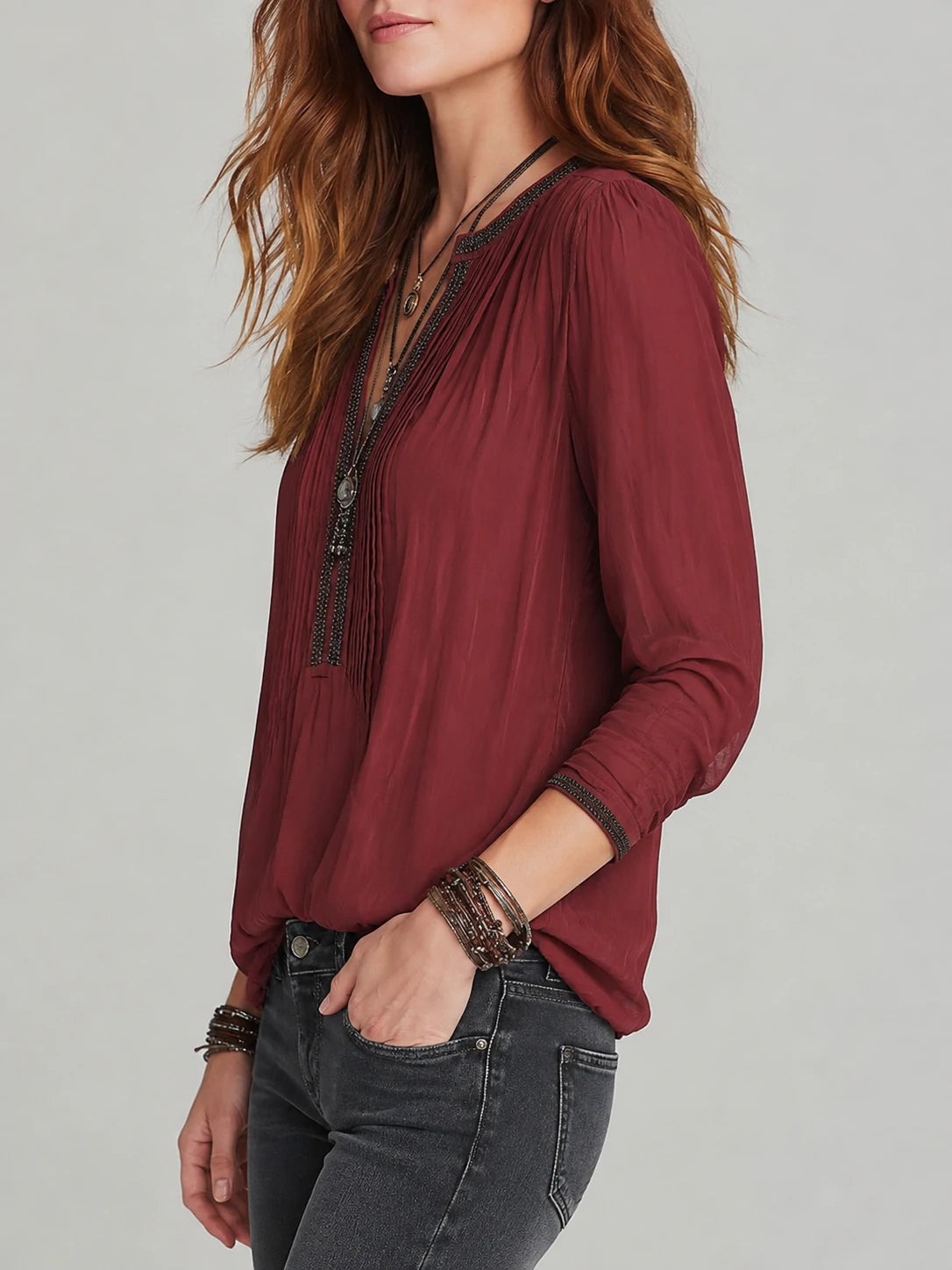 Vintage Shirt in pleated, Premium Look