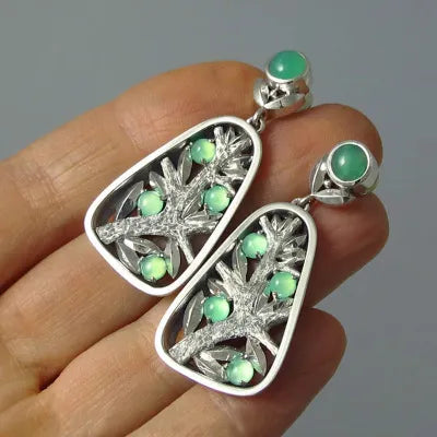 Moonlight Stone Tree Shaped Earring