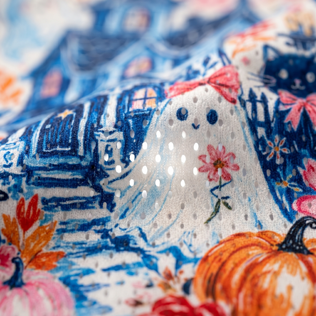 Chaotic Club Brushstroke Halloween Haunted House Mesh Jersey