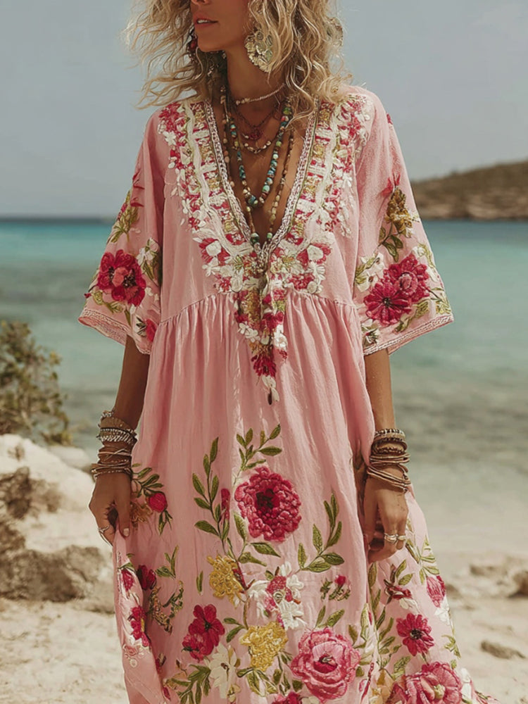 Chic Midi Dress in linen, Designer Aesthetic