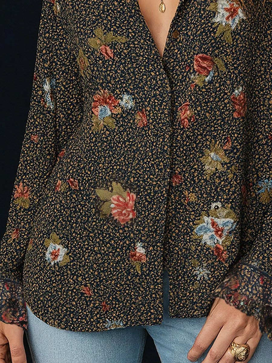 Retro Blouse in soft, Unbeatable Price