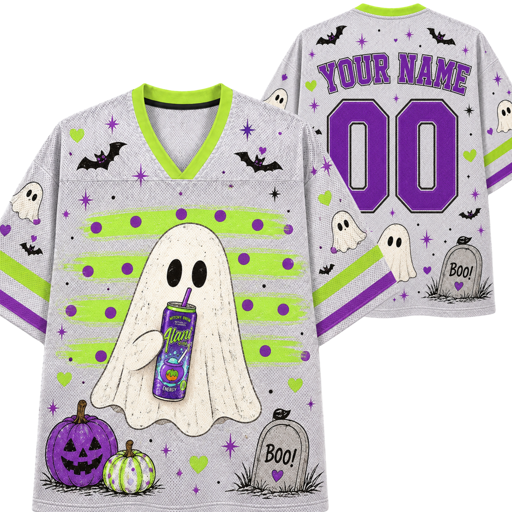 Chaotic Club Spooky Season Ghost Coffee Halloween Mesh Jersey