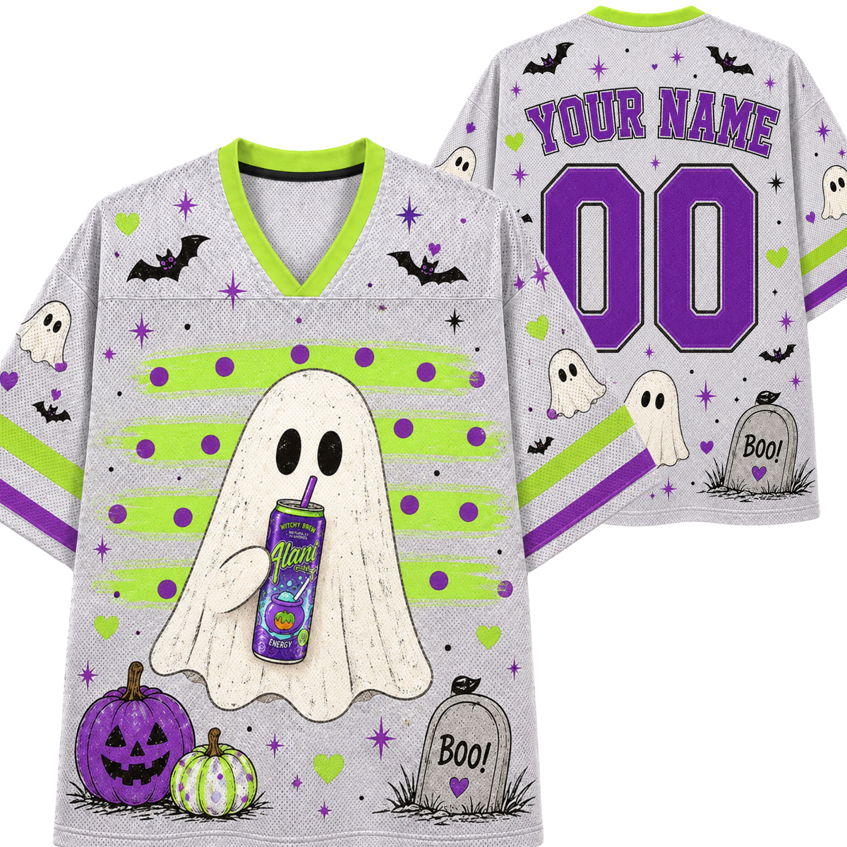 Chaotic Club Spooky Season Ghost Coffee Halloween Mesh Jersey