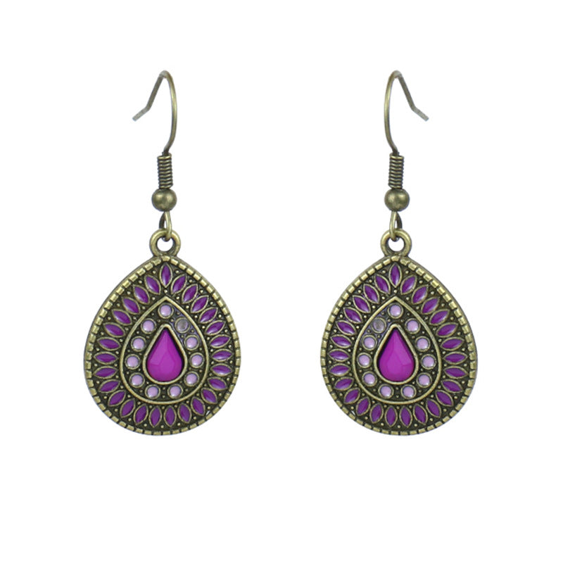 Women's Bohemian Exotic Water Drop Flower Earrings