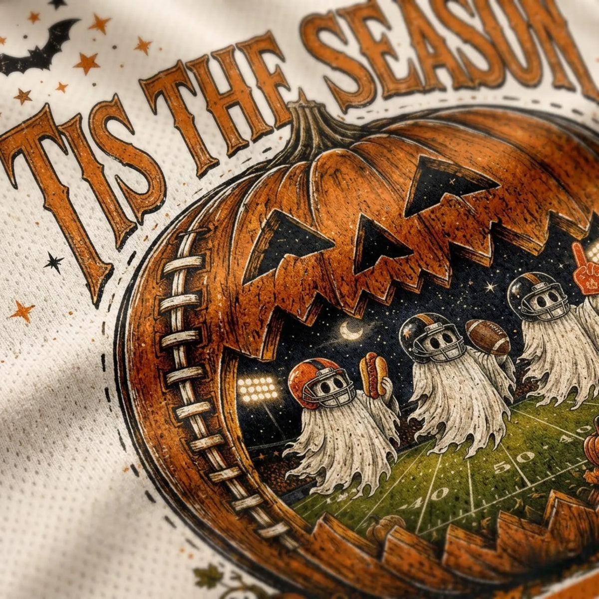Chaotic Club Vintage Football Pumpkin Ghosts Halloween Mesh Jersey