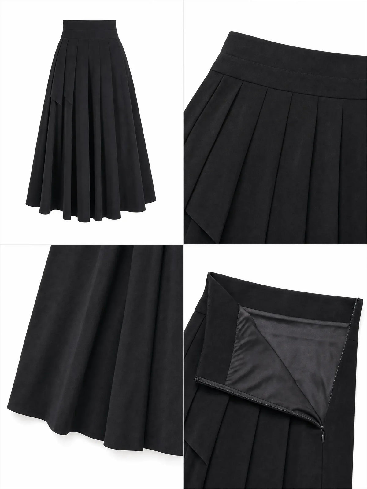 Vintage Hepburn Style Wide Waistband A-Line Midi Skirt