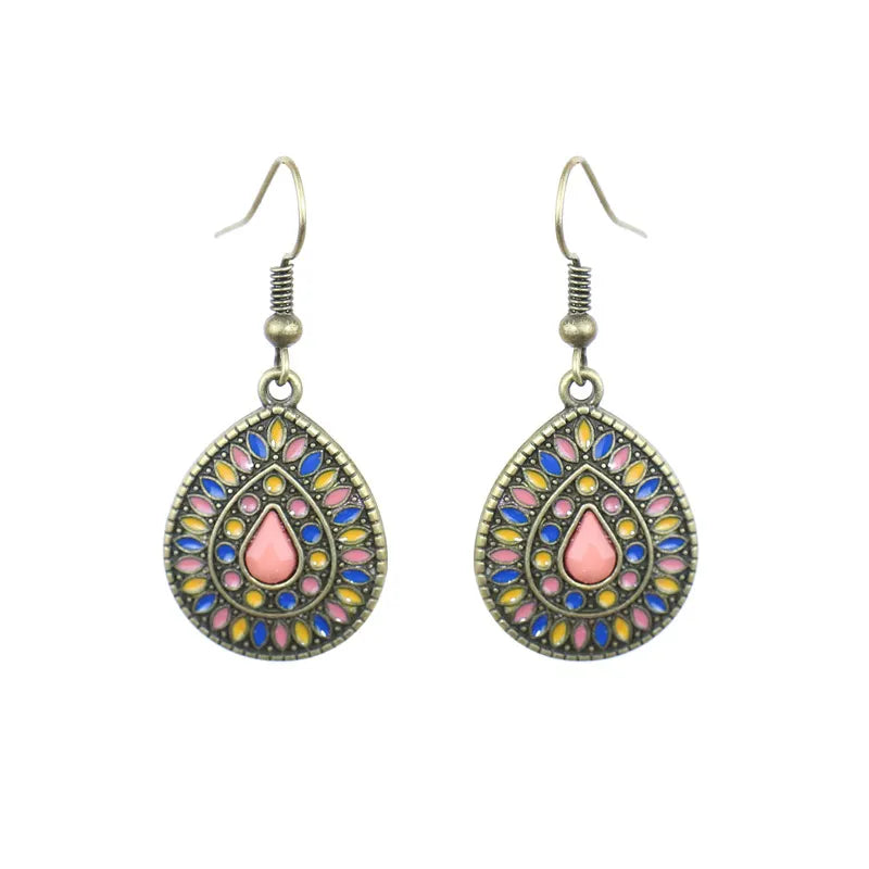 Women's Bohemian Exotic Water Drop Flower Earrings