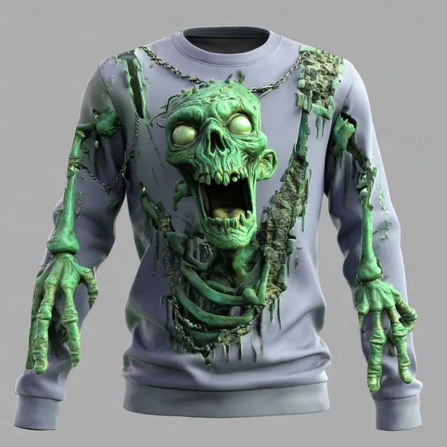 Men's Halloween Horror Zombie 3d Print Sweatshirt