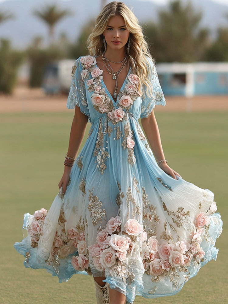 Vintage Maxi Dress in premium, Smart Price