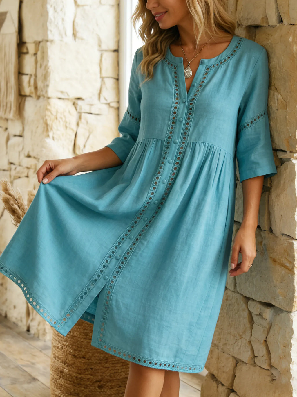Dress with linen – Premium Look