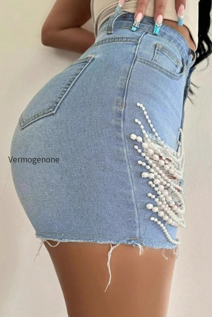 embellished-distressed-high-waist-shorts