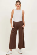 Brown Wide Leg Ankle Maternity Lounge Pants