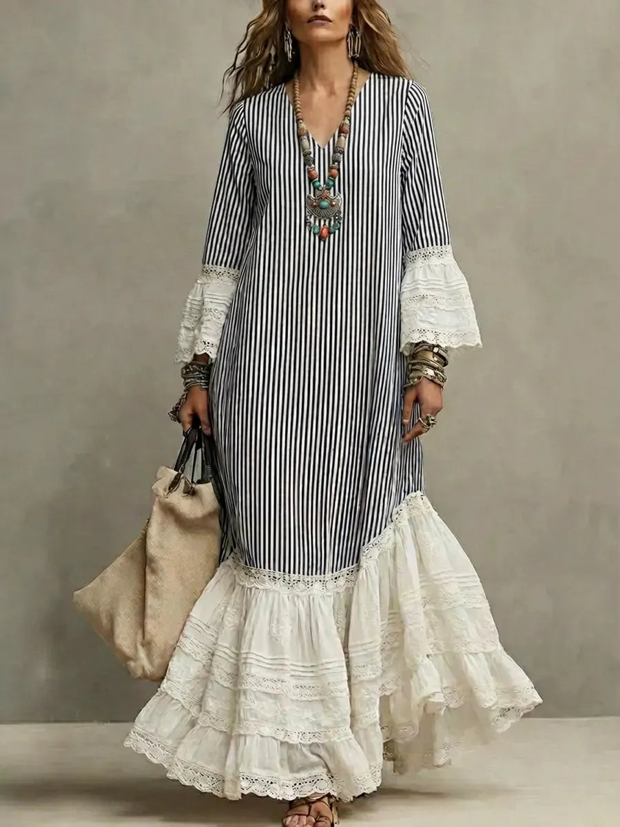 Retro Maxi Dress in linen, Best Value