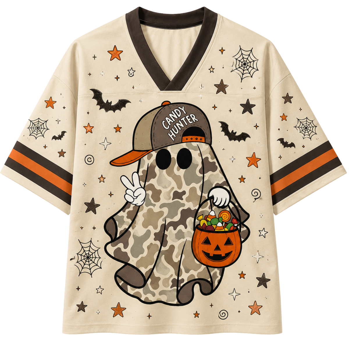 Chaotic Club Camo Bow Ghost Trick or Treat Halloween Mesh Jersey