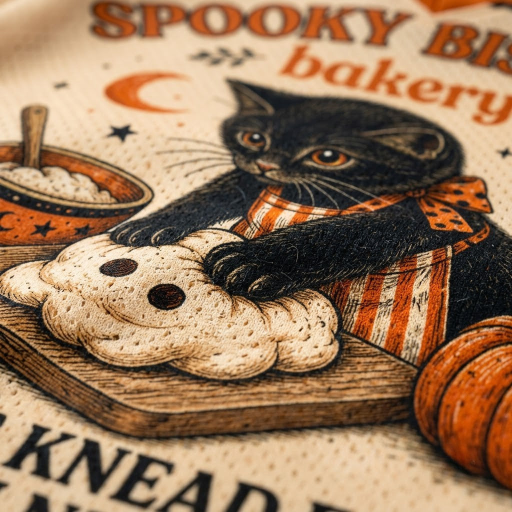Chaotic Club Black Cat Spooky Biscuits Bakery Mesh Jersey