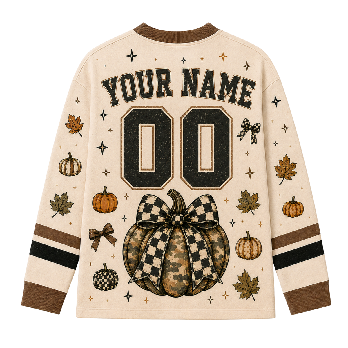 Chaotic Club Custom Camo Pumpkin Bow Long Sleeve Jersey