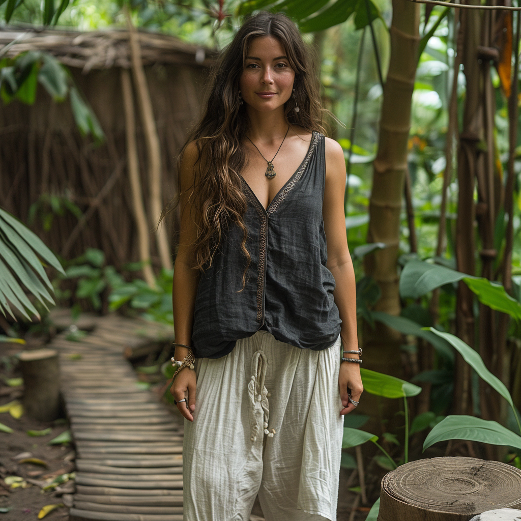 Simple V-neck Sleeveless Shirt, Comfortable And Breathable Linen Top