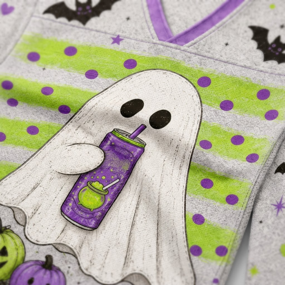 Chaotic Club Spooky Ghost Can Halloween Long Sleeve Jersey