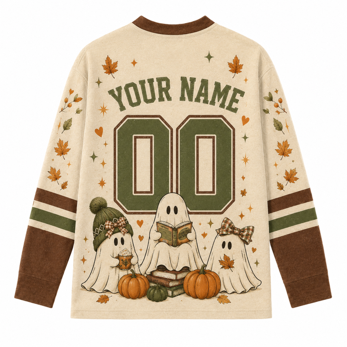 Chaotic Club Just A Girl Who Loves Spooky Books Beige Bookworm Long Sleeve Jersey