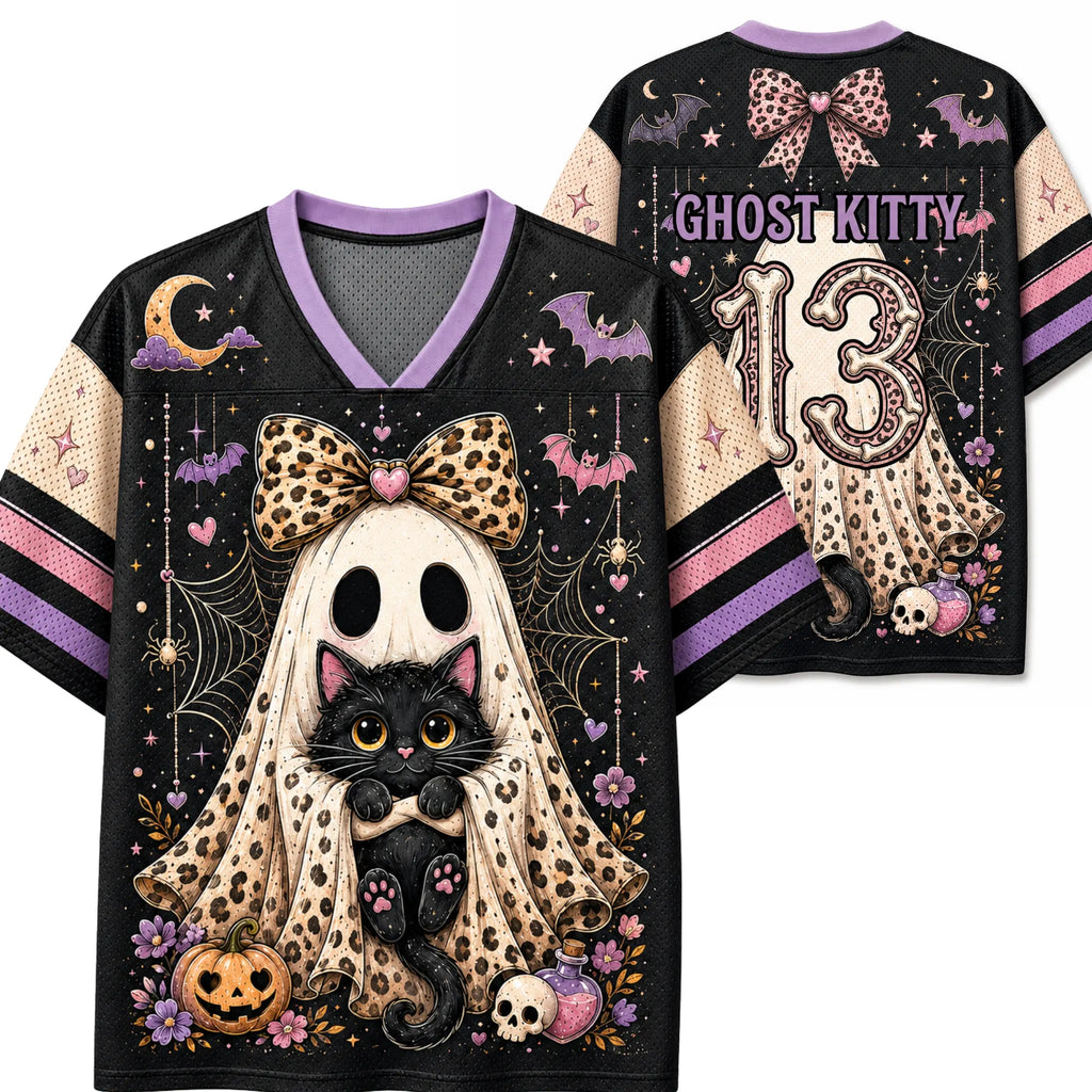 Chaotic Club Preppy Ghost Coquette Ghost Bow Mesh Jersey