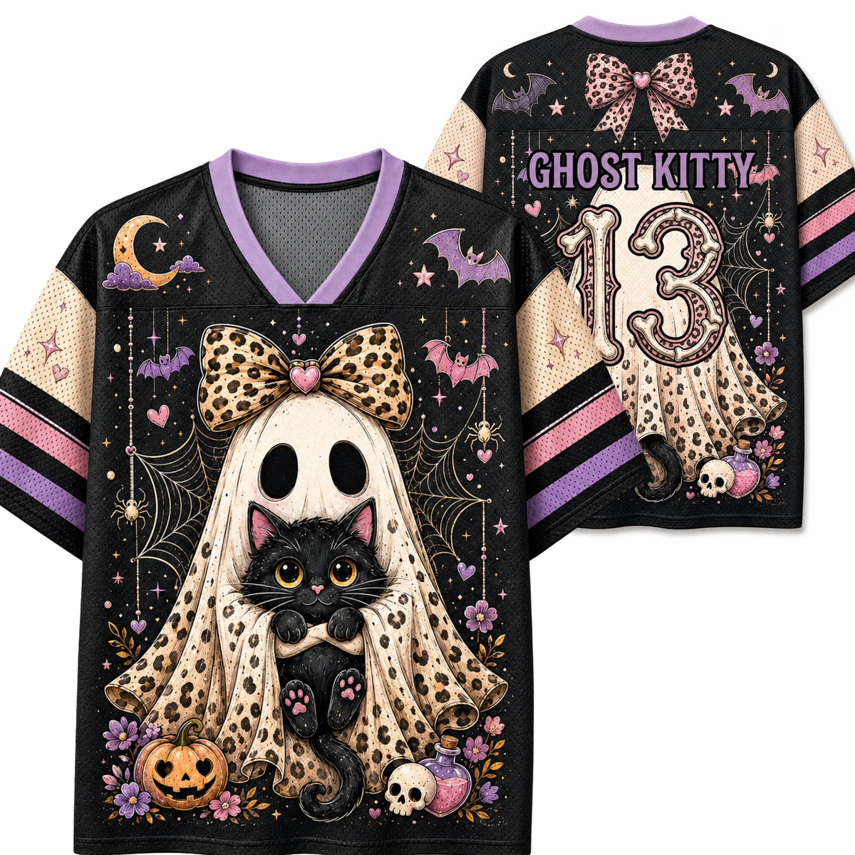 Chaotic Club Preppy Ghost Coquette Ghost Bow Mesh Jersey