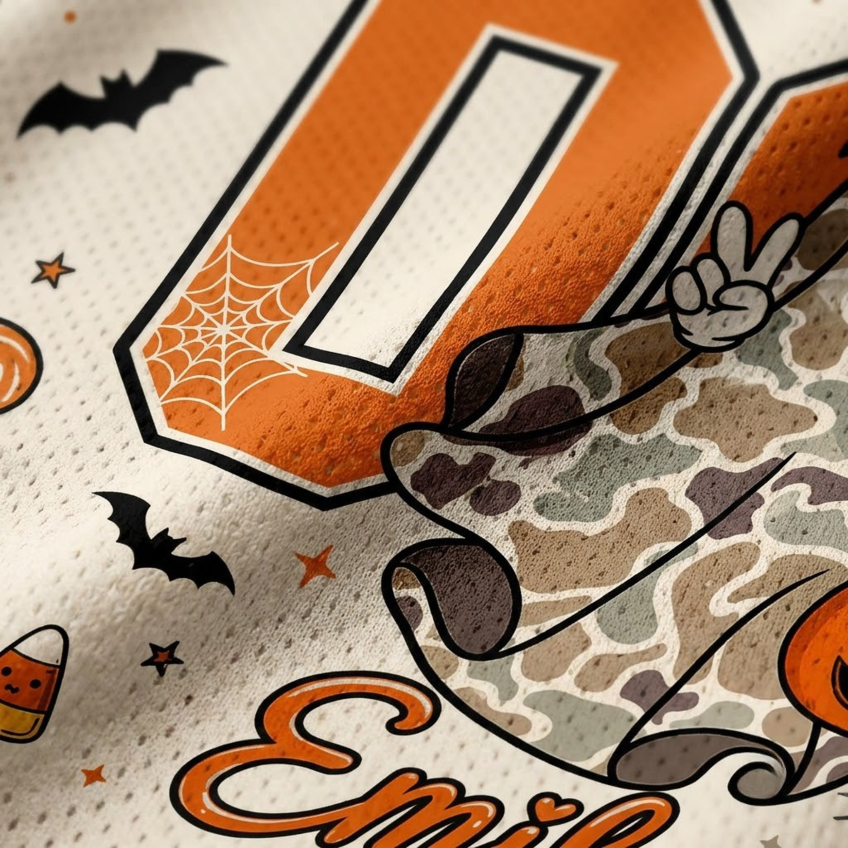 Chaotic Club Camo Bow Ghost Trick or Treat Halloween Mesh Jersey