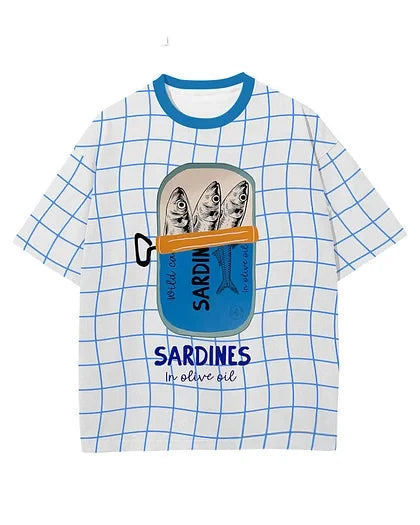 Sardine Print Short Sleeve T-Shirt