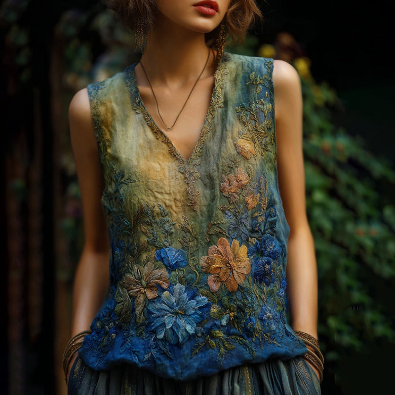 Vintage Top in linen, Designer Aesthetic