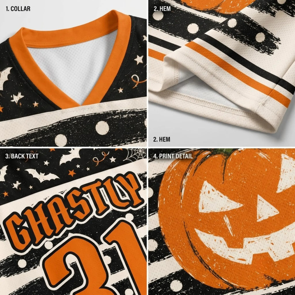 Chaotic Club Vintage Pumpkin Ghastly Halloween Mesh Jersey