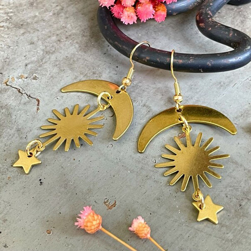 Sun Moon Star Earrings