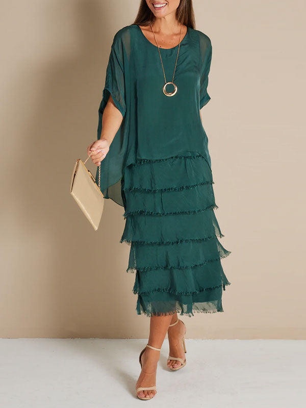Straight temperament chiffon temperament women's dress