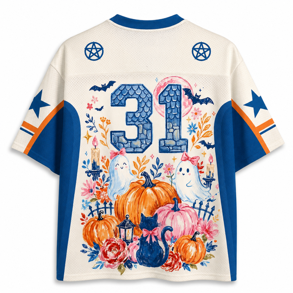 Chaotic Club Brushstroke Halloween Haunted House Mesh Jersey