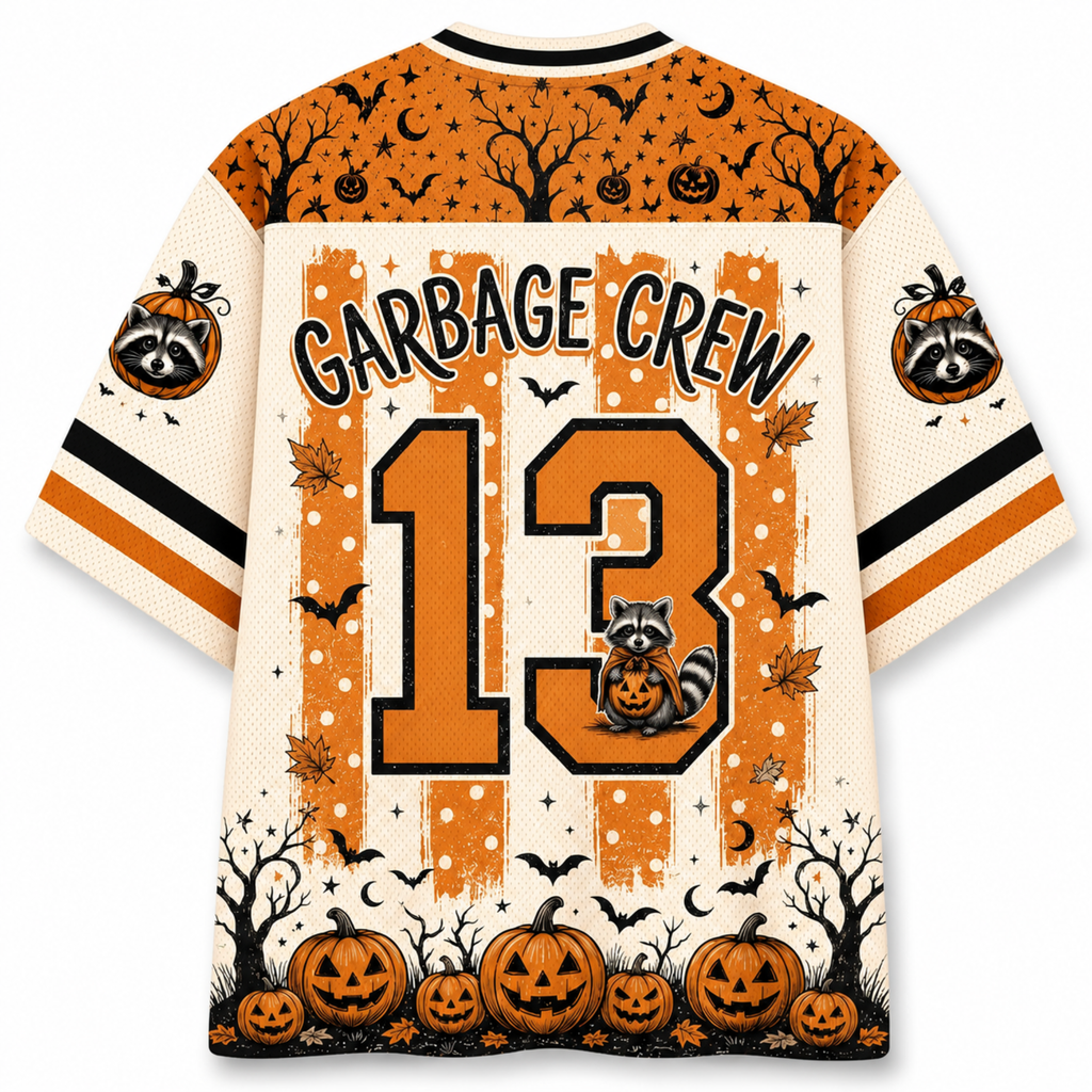 Chaotic Club Funny Raccoon Spooky Feral Garbage Crew Mesh Jersey