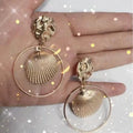 Gold Shell Hanging Earrings