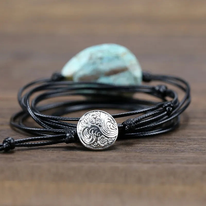 Unisex Vintage Ocean Stone N Bracelet