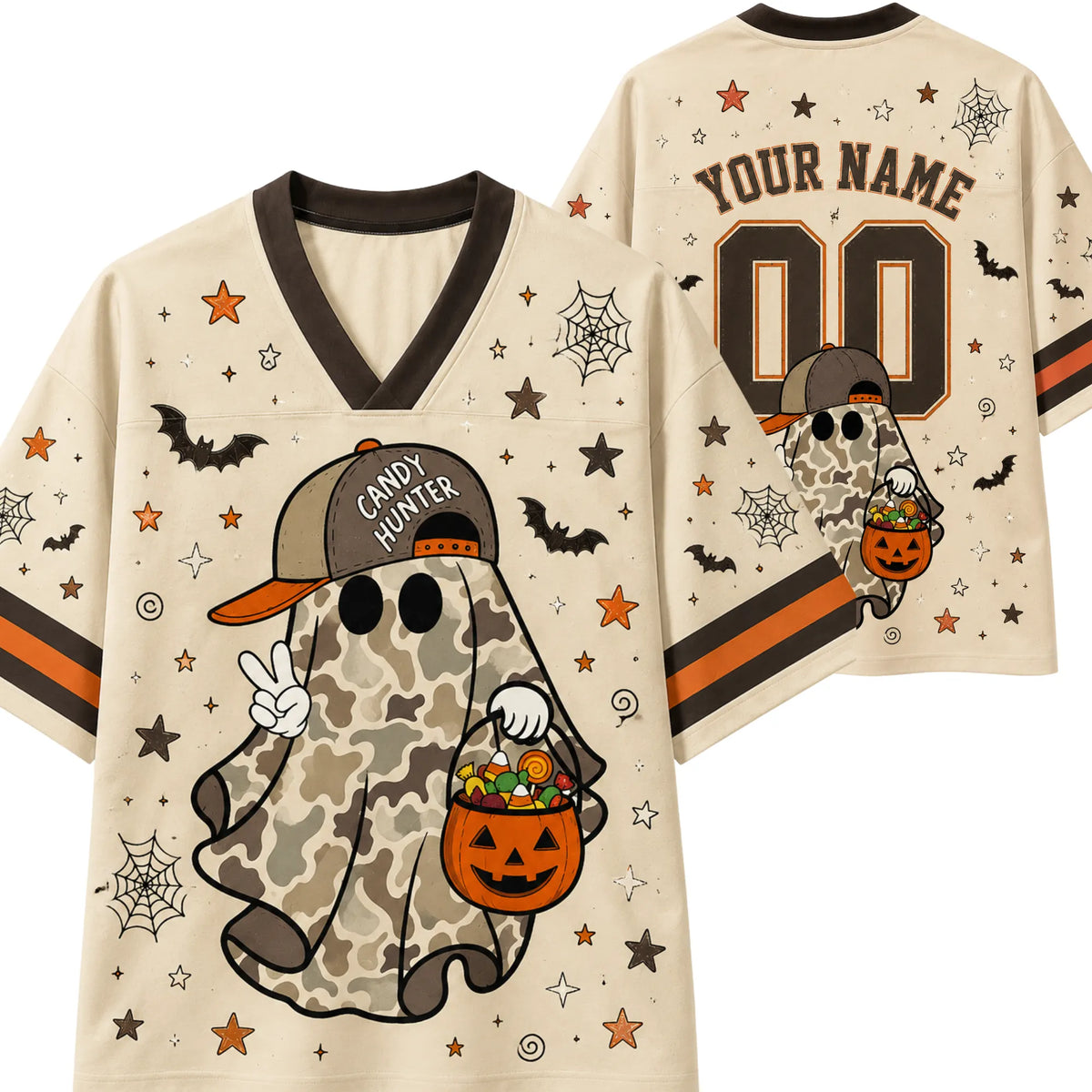 Chaotic Club Camo Bow Ghost Trick or Treat Halloween Mesh Jersey