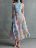 Elegant Midi Dress in pleated, Designer Aesthetic