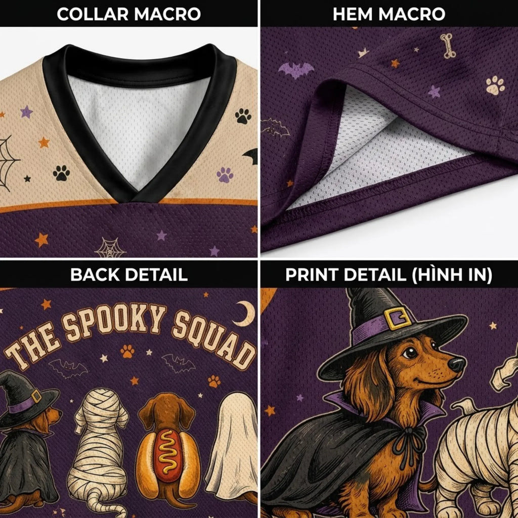 Chaotic Club Spooky Squad Halloween Dachshund Costume Mesh Jersey