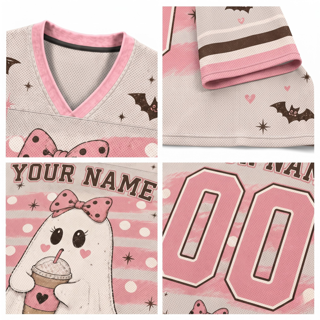 Chaotic Club Spooky Season Ghost Coffee Halloween Mesh Jersey