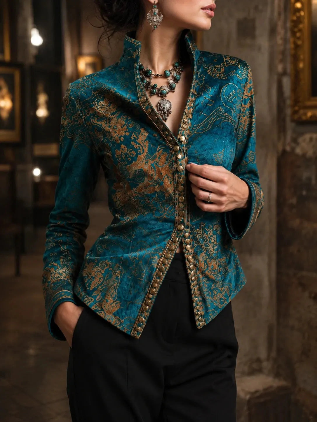 Blouse with velvet – Premium Look