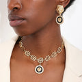 Valentine's Day Vintage Lion Head Necklace Earring Set