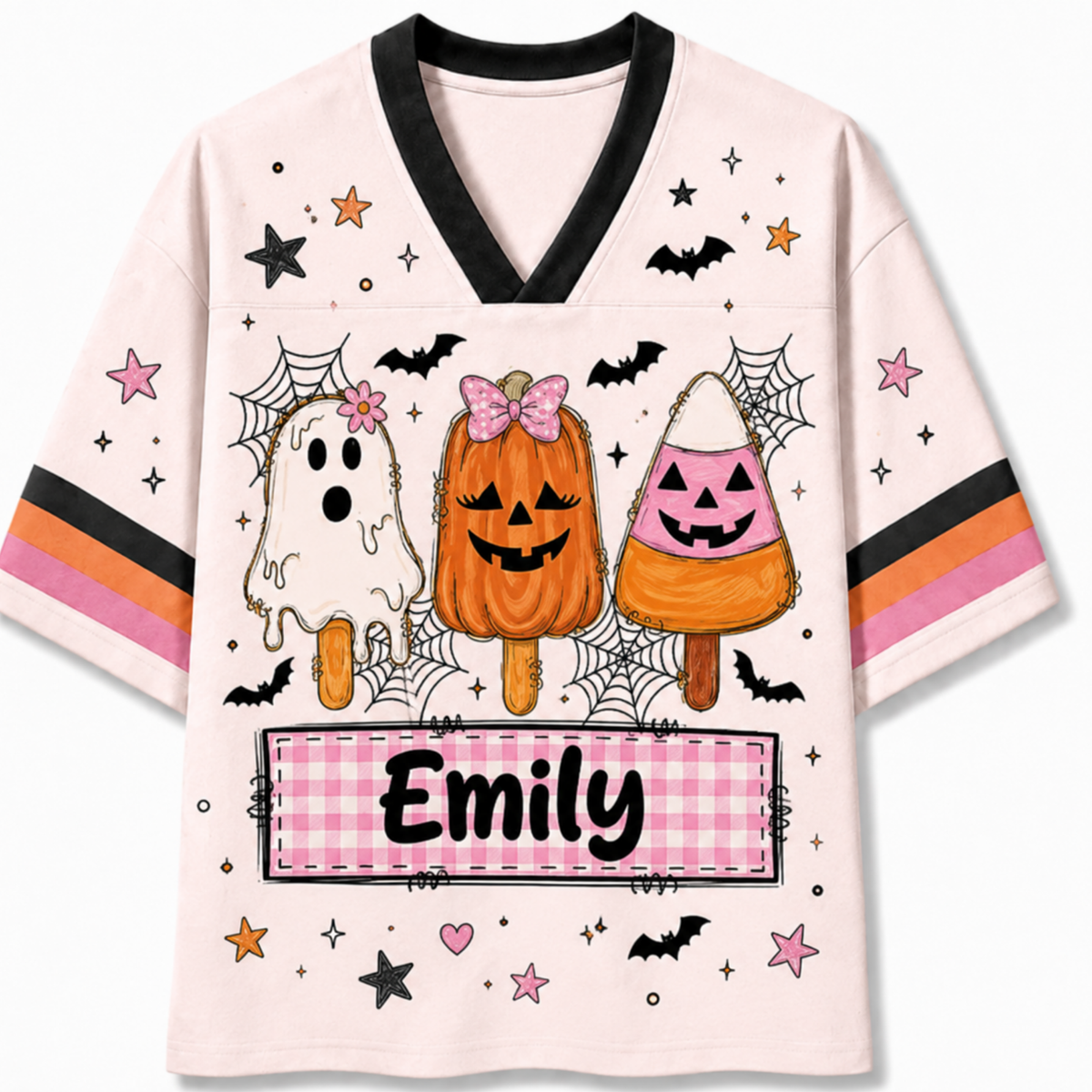 Chaotic Club Halloween Spooky Popsicles Gingham Plaid Mesh Jersey