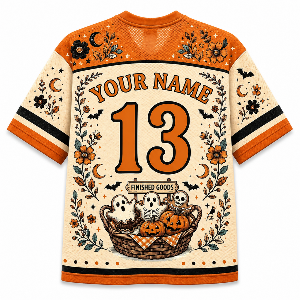 Chaotic Club Black Cat Spooky Biscuits Bakery Mesh Jersey