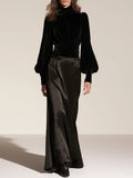 Women's Waist‑Defined Velvet Satin Set For Evening Party MDZ0268I6LYL