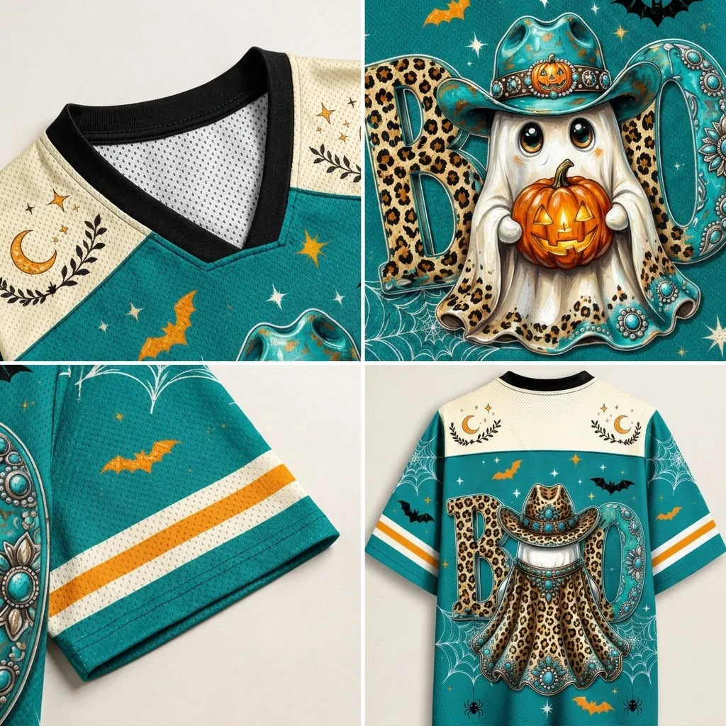 Chaotic Club Western Cowboy Ghost Boo Halloween Mesh Jersey