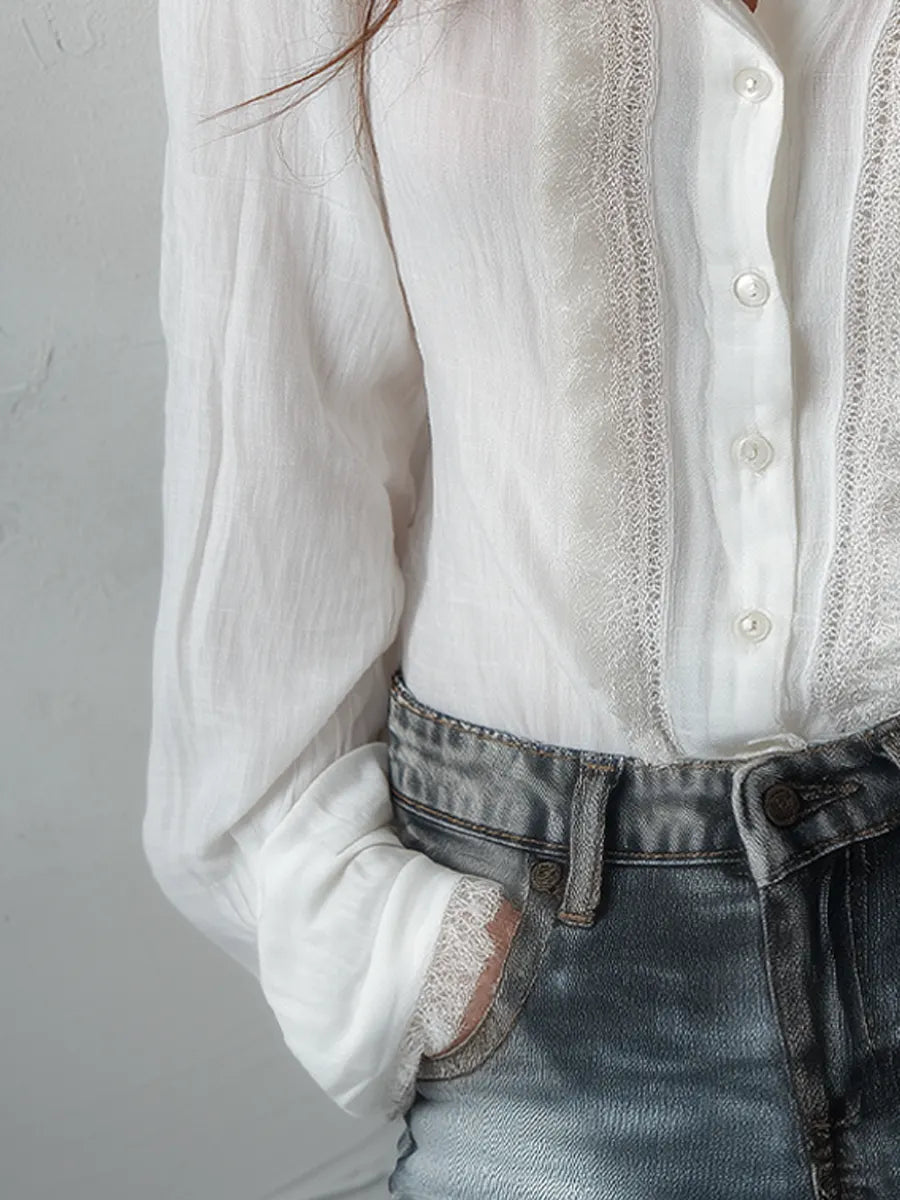 Vintage Blouse in cotton, Premium Look
