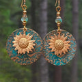 Boho Sunflower Earrings Creative Fashion Vintage Engagement Wedding Drop Earrings Female Jewelry tribal jewelry