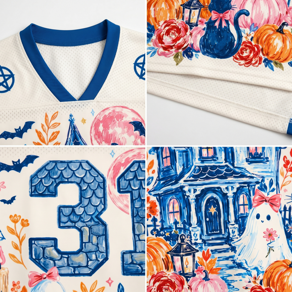 Chaotic Club Brushstroke Halloween Haunted House Mesh Jersey
