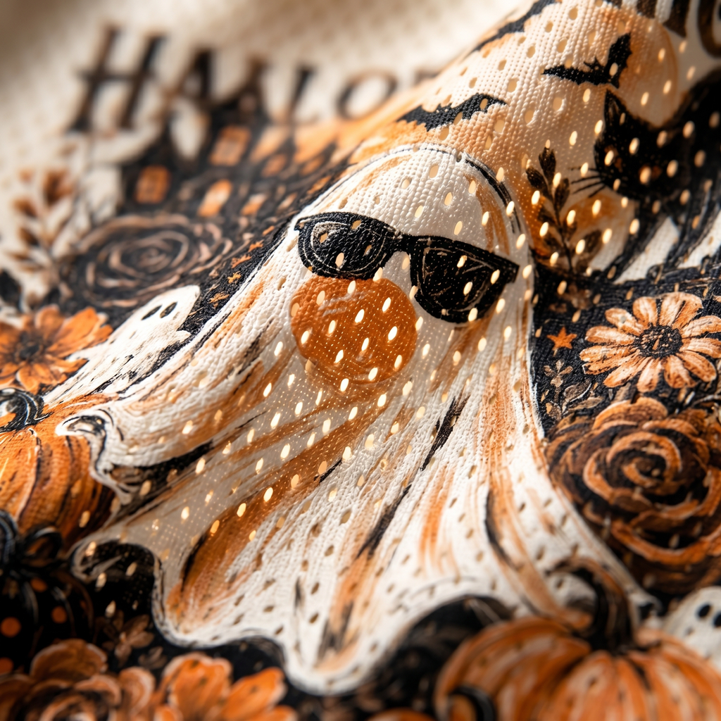 Chaotic Club Ghost Blowing Bubble Gum Brushstroke Halloween Mesh Jersey